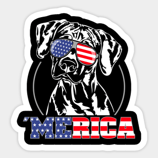 Proud Rhodesian Ridgeback American Flag Merica dog Sticker